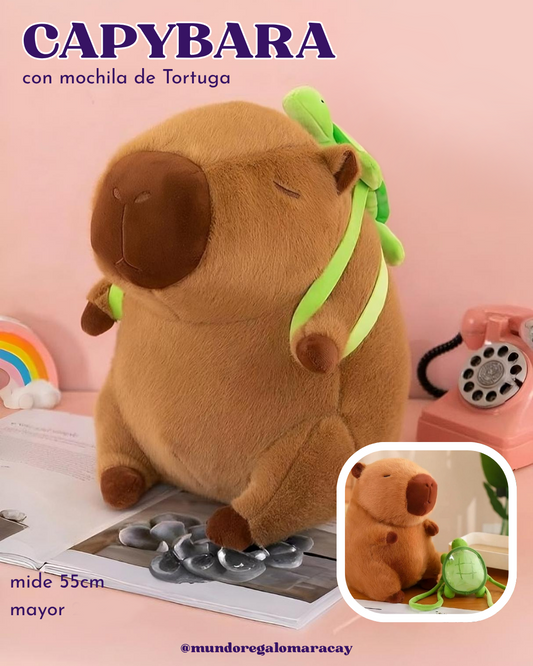 Capybara con Mochila de Tortuga 55cm